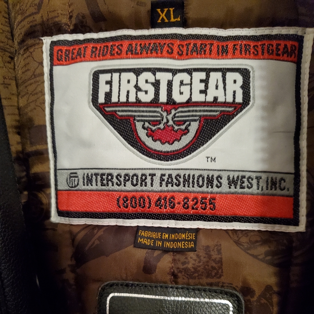 Firstgear thermoliner black leather motorcycle jacket XL - Picture 3 of 16